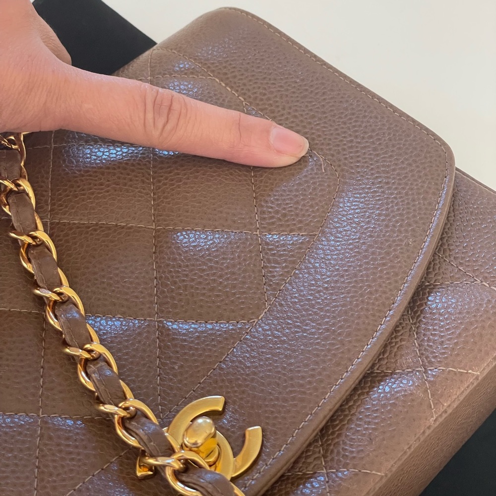 SOLD Chanel Diana Bag Brown Caviar - Picture 10 of 17